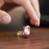 Natural Freshwater Baroque Ring for Women Purple Elegant Elegant Temperament High-end Open Ring