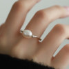 Natural freshwater pearl ring for women S925 silver special-shaped baroque cold style elastic band