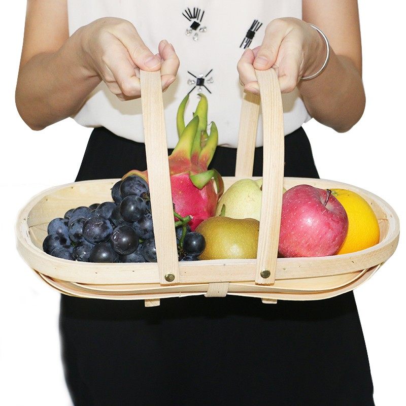 手工编织手提收纳篮家居杂物篮筐木片篮子面包篮大号花篮礼品果篮,淘宝优惠券,粉丝福利购,淘宝优惠卷