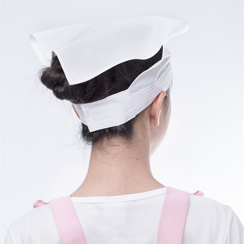 韩版三角头巾帽子女厨房食品卫生帽西餐厅服务员工作头巾厨师帽子 - 图2