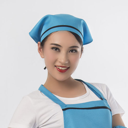 韩版三角头巾帽子女厨房食品卫生帽西餐厅服务员工作头巾厨师帽子 - 图0