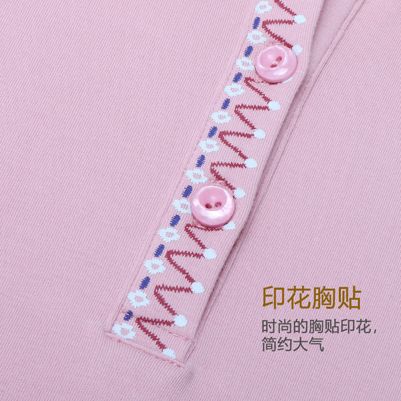 翻领带领宽松妈妈秋款polo衫秋衣 摩力克T恤