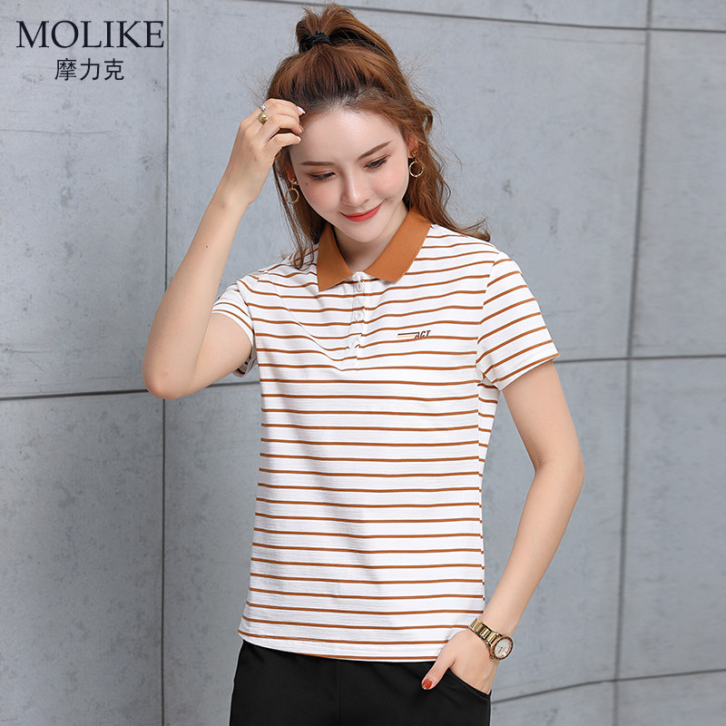 摩力克带领妈妈翻领棉女士polo衫 摩力克POLO衫