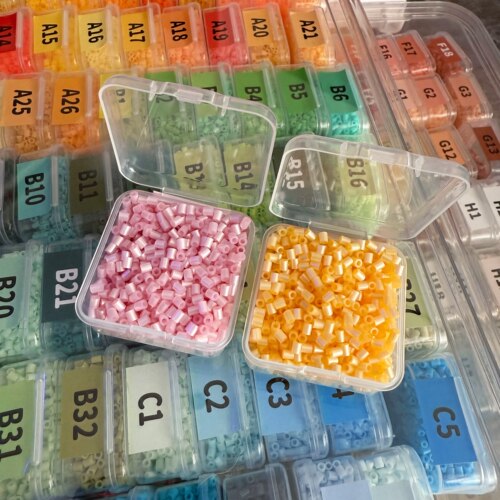 佐米熨斗拼豆工具包收纳盒色号贴拼豆板烘焙布熨烫纸钥匙扣豆笔 - 图3