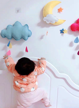 开学季儿童装饰月亮星星彩虹云朵挂饰幼儿园走廊教室创意空中吊饰