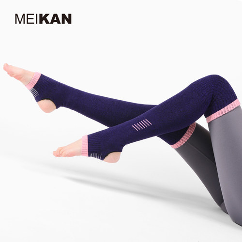MEIKAN美看瑜伽袜高筒袜分趾袜专业防滑袜长款普拉提袜运动护腿袜 - 图0