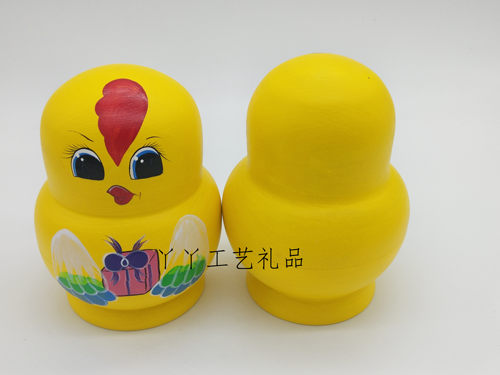 十层礼物小鸡俄罗斯套娃娃木制玩具工艺礼品许愿情人节礼物摆饰 - 图3