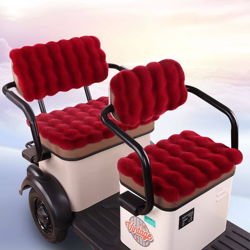 电动三轮车坐垫冬季保暖加厚毛绒坐垫适用于爱玛小刀金彭万仕达,淘宝优惠券,粉丝福利购,淘宝优惠卷