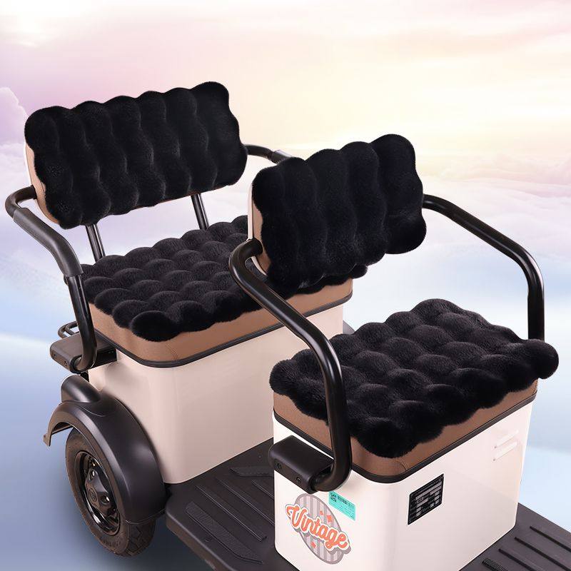 电动三轮车坐垫冬季保暖加厚毛绒坐垫适用于爱玛小刀金彭万仕达,淘宝优惠券,粉丝福利购,淘宝优惠卷