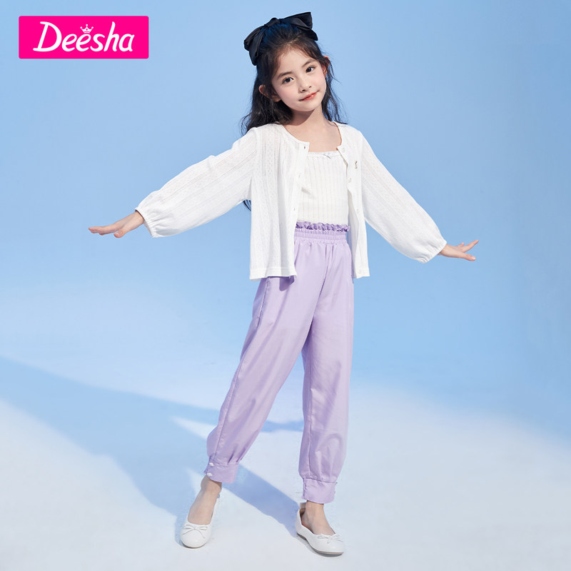 deesha官方女童针织夏装童装空调衫 deesha笛莎普通外套