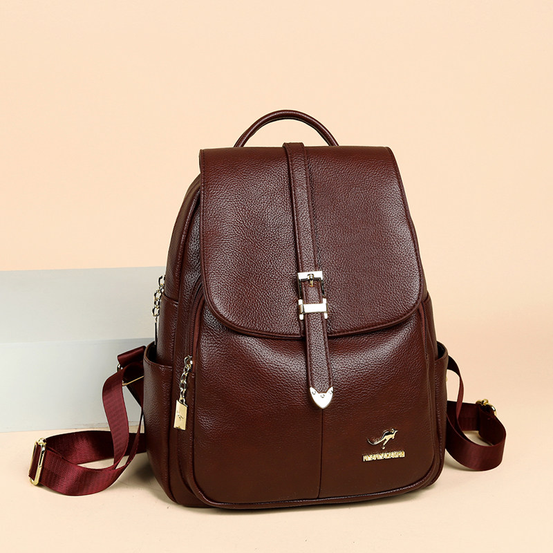 Genuine leather backpack women's bag 2026 new style versatile and large size