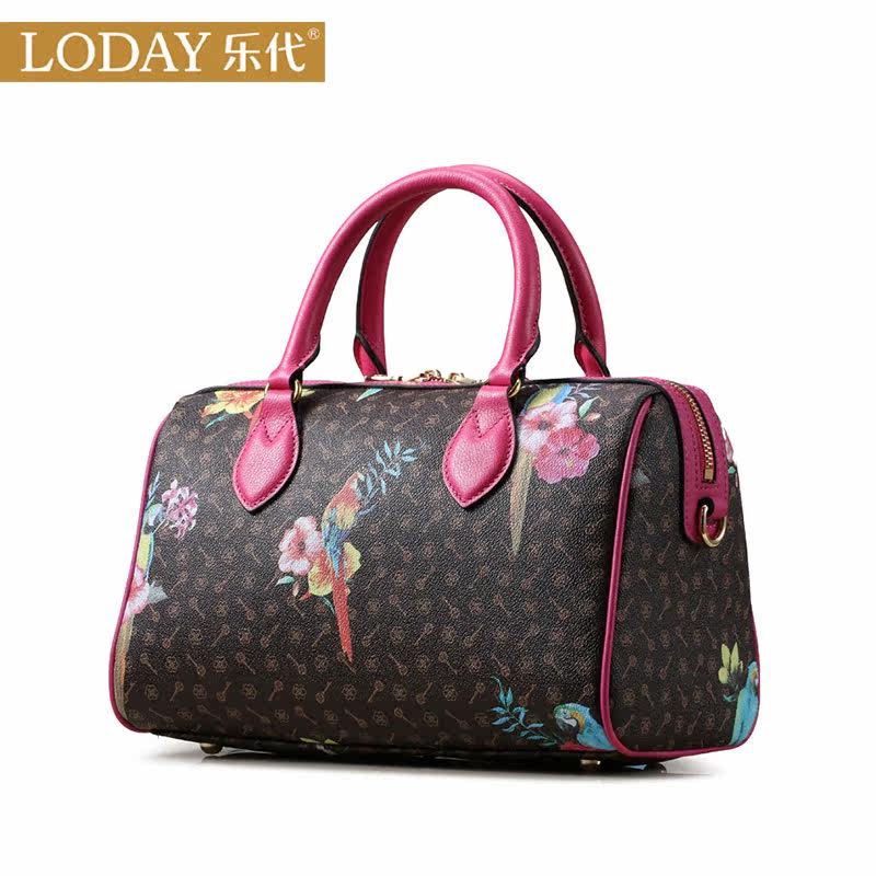 乐代妈妈印花2020潮流百搭波士顿包 乐代友美女士包袋