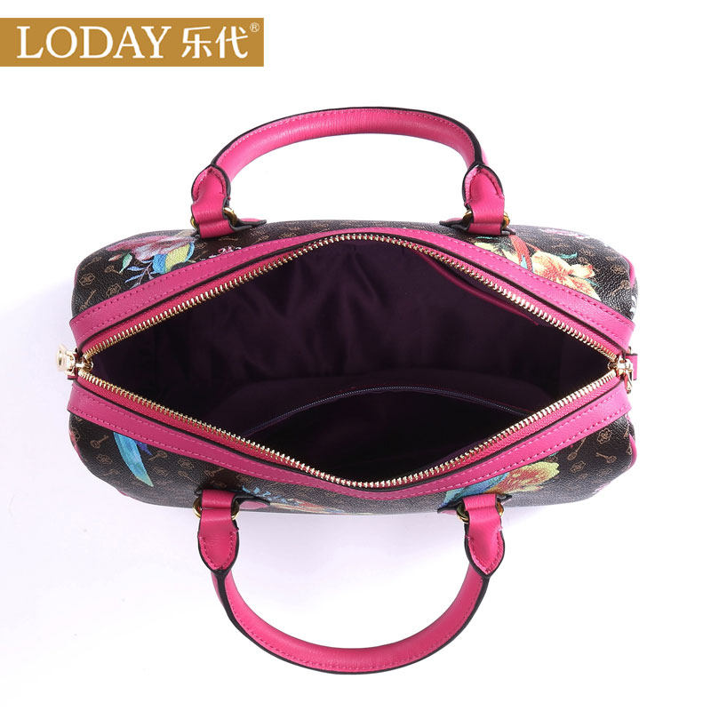 乐代妈妈印花2020潮流百搭波士顿包 乐代友美女士包袋