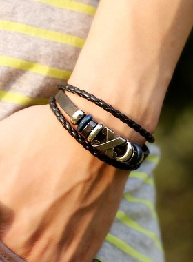 Retro Jewelry Men Bracelets Charm Simple Punk Style Bracelet