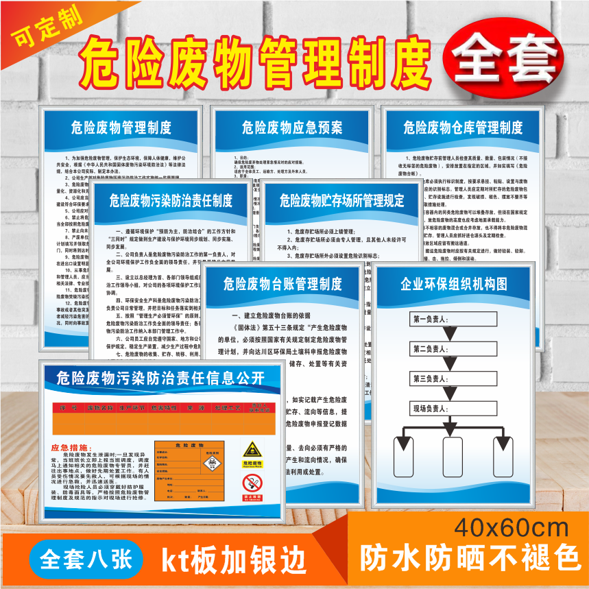 2023版固体废弃物管理制度一般废物应急预案周知卡危废间标识 - 图1