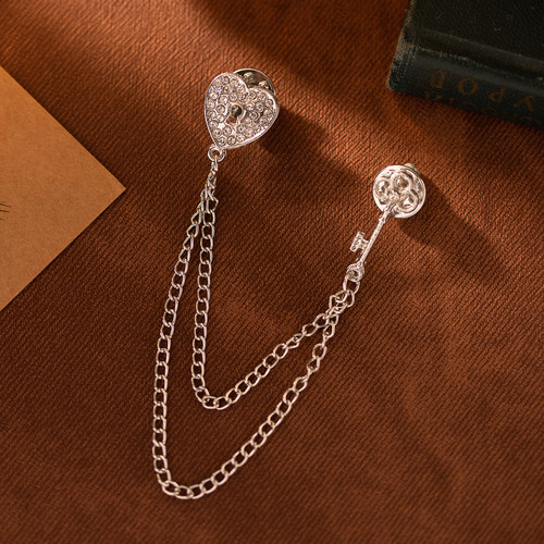 男士西服胸针高档奢华西装链条装演出新年礼物别针配饰配件徽章 - 图2