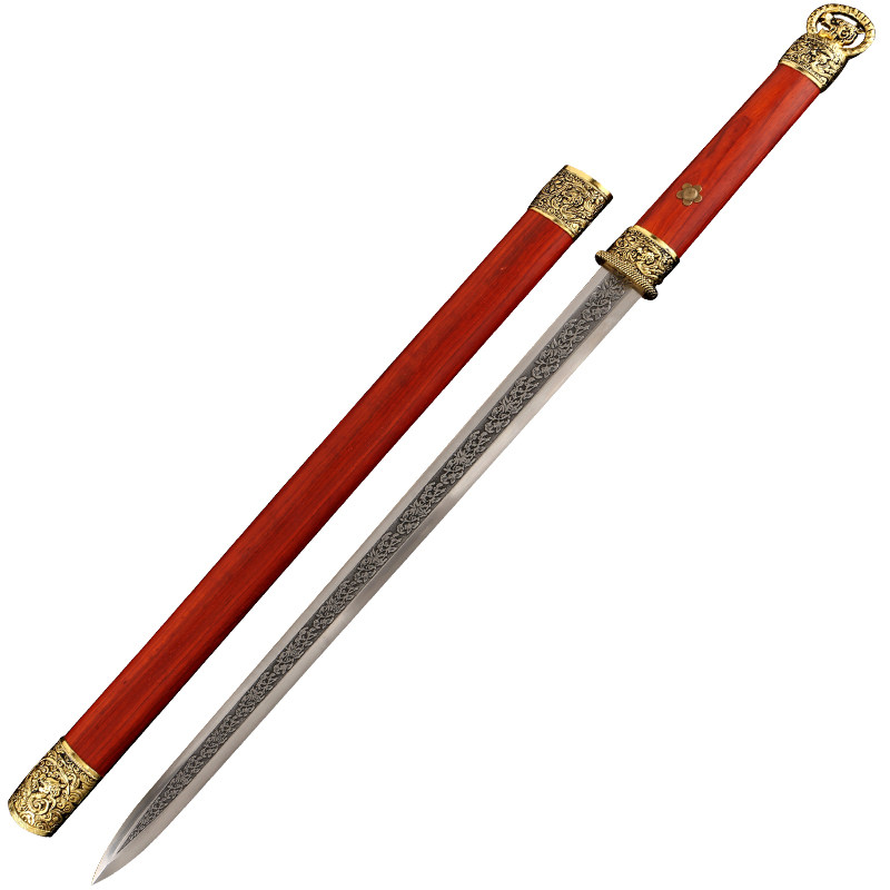 龙泉古羽刀剑高硬度锰钢环首汉剑装饰礼品摆件真剑短剑宝剑未开刃,淘宝优惠券,粉丝福利购,淘宝优惠卷