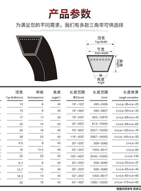 进口窄V防静电高速三角带英制皮带3V790 3V800 3V810 3V820 3V830