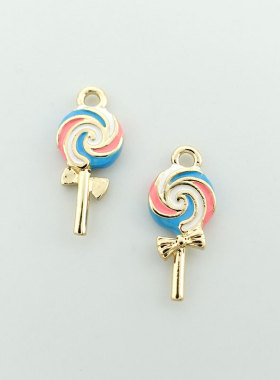 食玩棒棒糖挂坠拉链扣日本贵和kiwa饰品配件DIY合金镀色