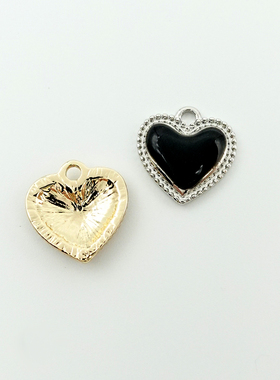 Partsclub合金镀色复古桃心吊坠日本项链耳饰diy手工饰品配件