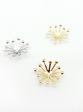 NO13铜镀金银色带孔花蕊花心贵和