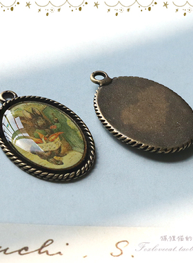 爱丽丝古铜色彼得兔制作滴胶吊坠