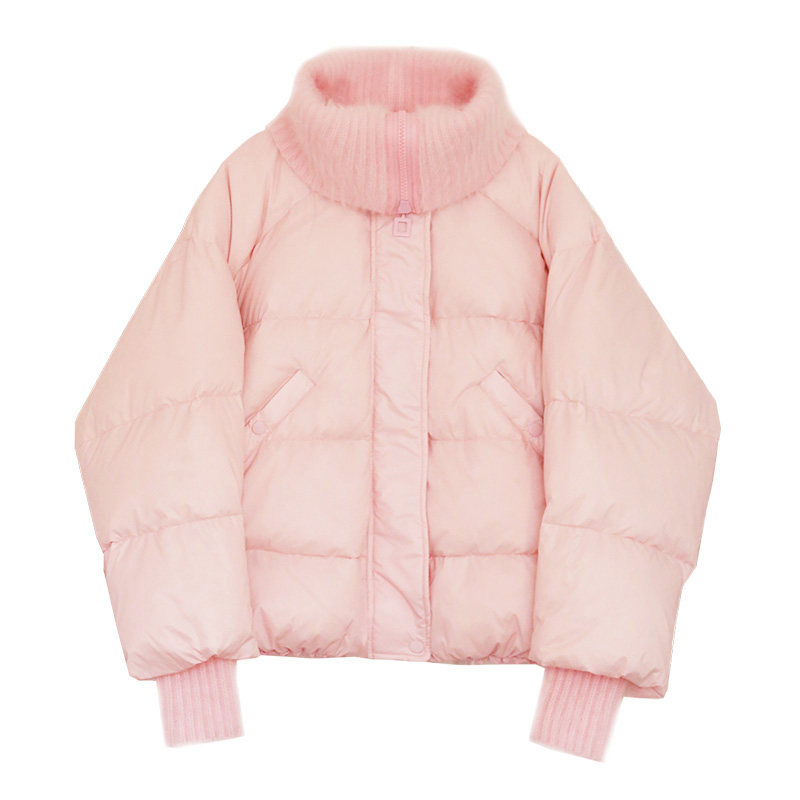 品牌反季清仓兔毛毛线拼接新羽绒服 cococasa羽绒服