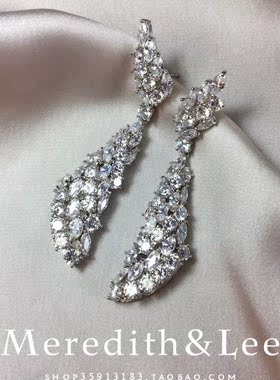 Meredith&Lee 轻奢小众设计感华丽精致优雅镶嵌婚礼晚宴礼服耳环