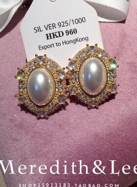 Meredith&Lee 高级感复古宫廷优雅简约经典轻奢时尚百搭锆石耳钉