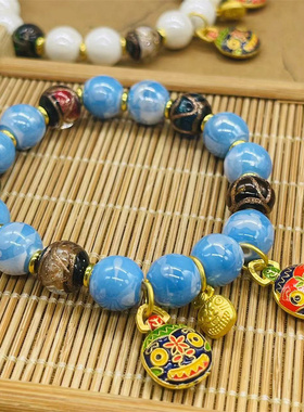 吞金兽闺蜜礼物香灰琉璃手串彩瓷
