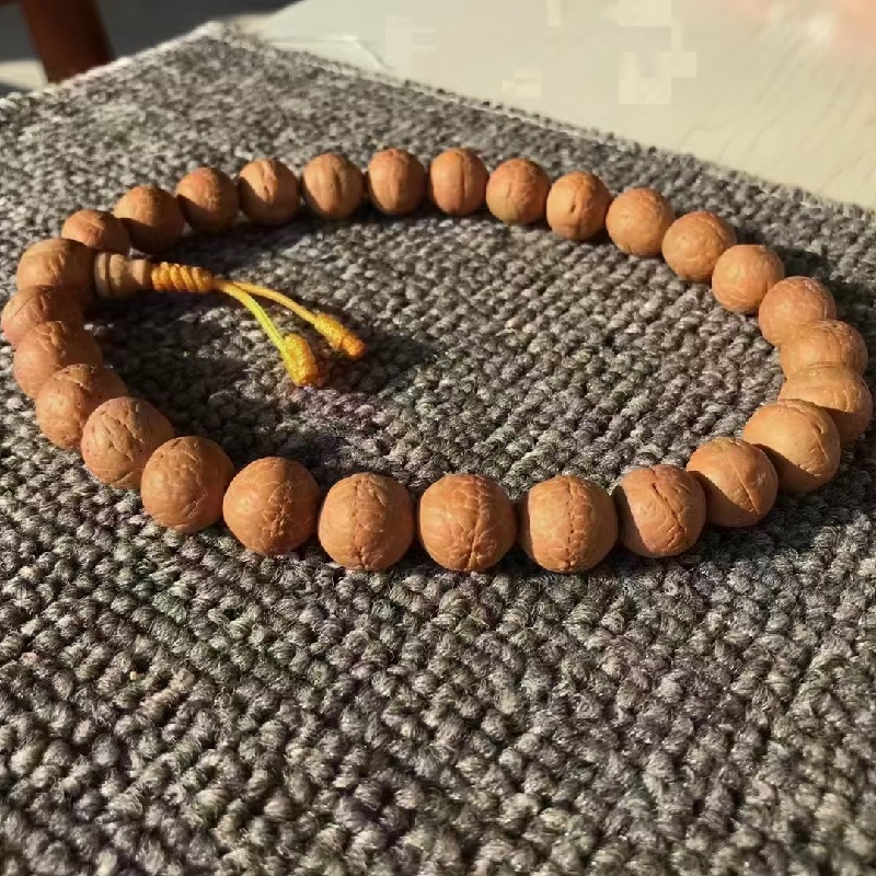 促销佛珠念珠新籽尼泊尔正品红皮高密凤眼菩提子108颗手串链项链 - 图2