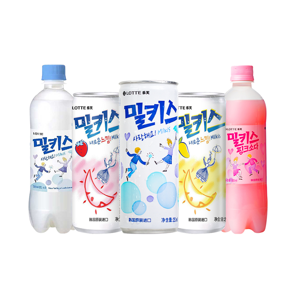 【自营】韩国进口乐天妙之吻牛奶碳酸饮料乳酸菌苏打水汽水气泡水 - 图0