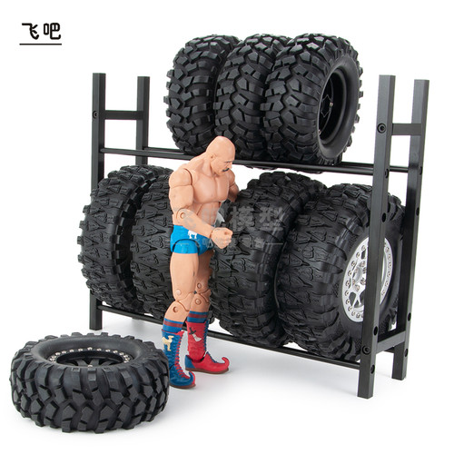 1/10攀爬车 1.9 2.2 大号轮毂轮胎架存放展示架SCX10 TRX4 幽灵 - 图1