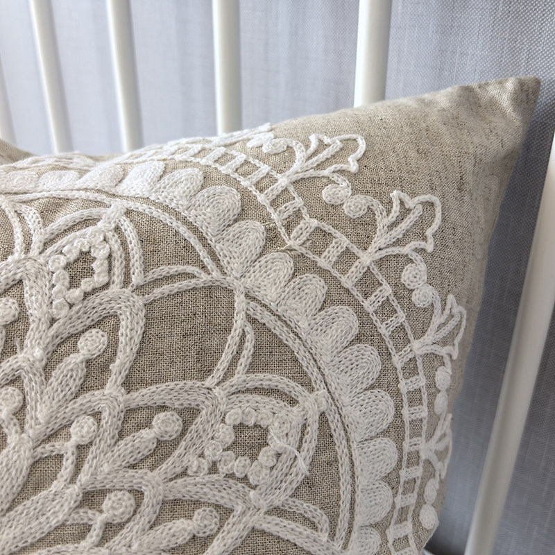 外贸出口欧式风格家居靠枕腰枕靠垫套沙发客厅卧室通用绣花抱枕套,淘宝优惠券,粉丝福利购,淘宝优惠卷