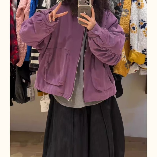 WE女装58172冬季新品宽松大码胖mm慵懒松弛风翻领羊羔绒内里外套,淘宝优惠券,粉丝福利购,淘宝优惠卷