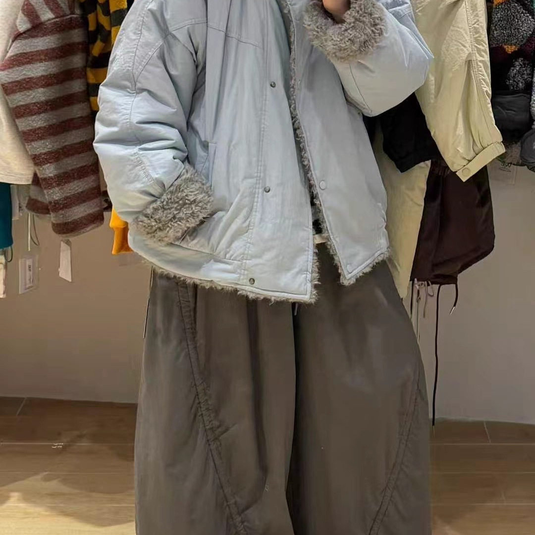 WE女装453158冬季保暖宽松大码胖mm慵懒风立领仿羊羔毛绒棉服外套,淘宝优惠券,粉丝福利购,淘宝优惠卷