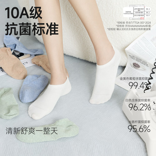 袜子女款船袜纯棉隐形防滑不掉跟浅口2026新款爆款春夏季薄款短袜 - 图3