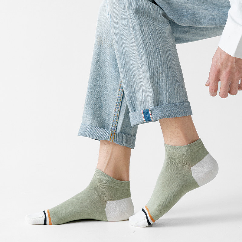 夏季纯棉防臭吸汗男士ins潮男短袜 棉竹屋短袜/打底袜/丝袜/美腿袜