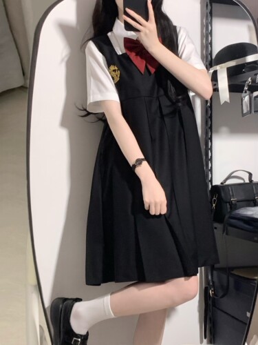 神仙club 原创刺绣2024正版日系学院风连衣裙JK制服卡奶裙连衣裙 - 图0