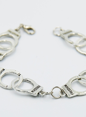 欧美潮牌原宿恶趣味酷帅手铐手链