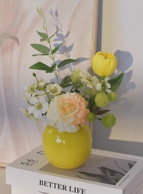 《新生》原创手工插花艺假花简约仿真花家居摆设餐桌装饰花摆件