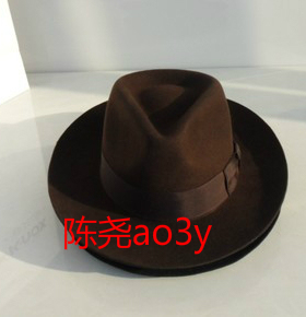 上海滩春秋羊毛呢礼帽黑棕女士