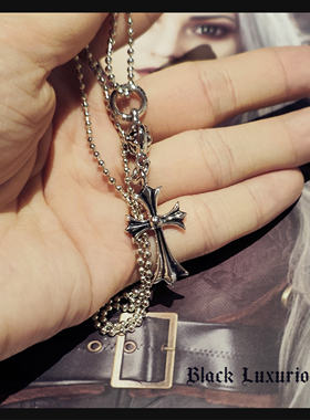 电镀十字架复古童军花项链项链