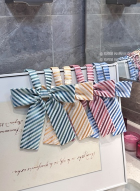 【条纹长柄 INARIYA自制】提花领结JK制服配饰百搭校供学院一件包