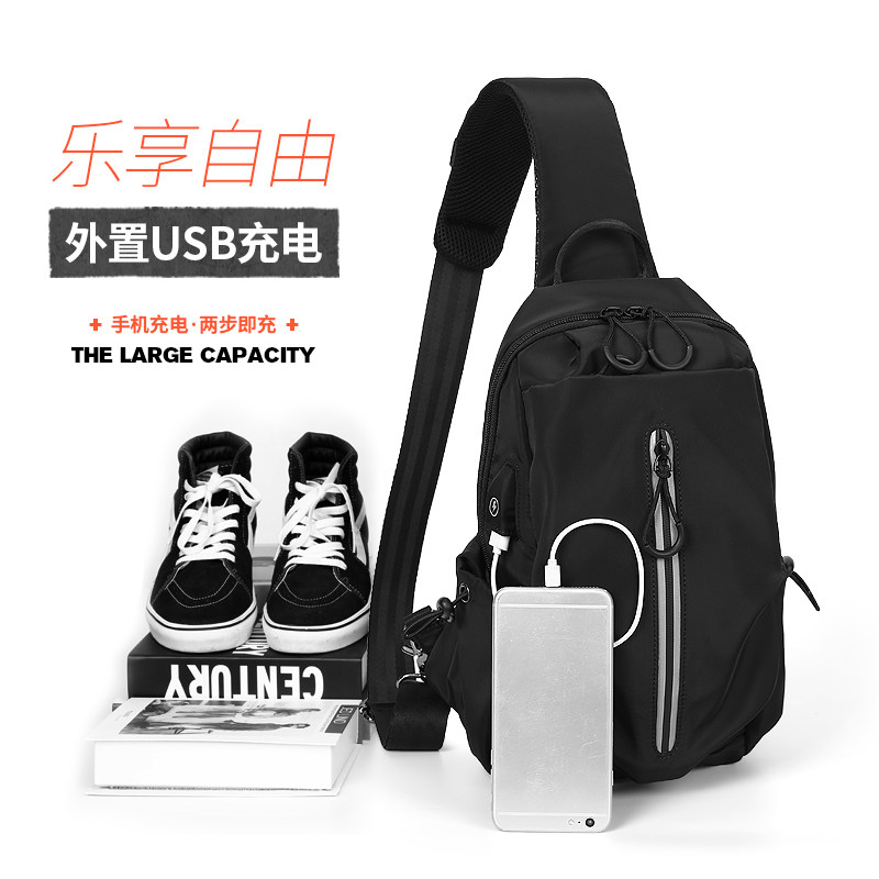 男士大容量胸包休闲户外新款单肩包 梵瑞恩箱包男士包袋