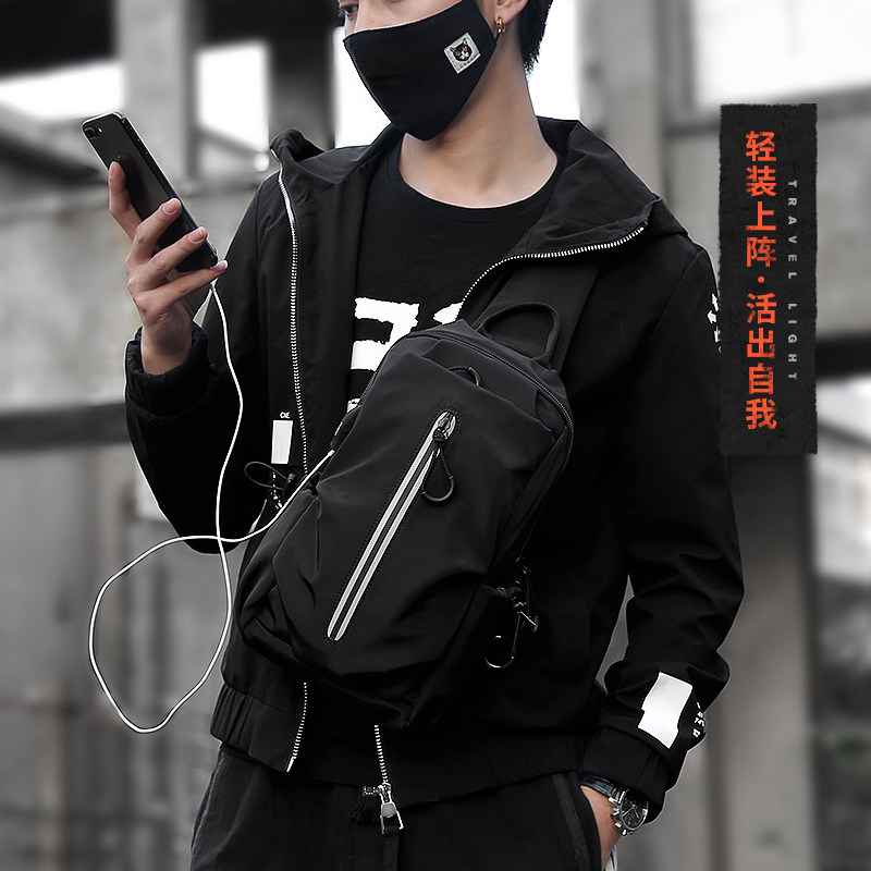 男士大容量胸包休闲户外新款单肩包 梵瑞恩箱包男士包袋