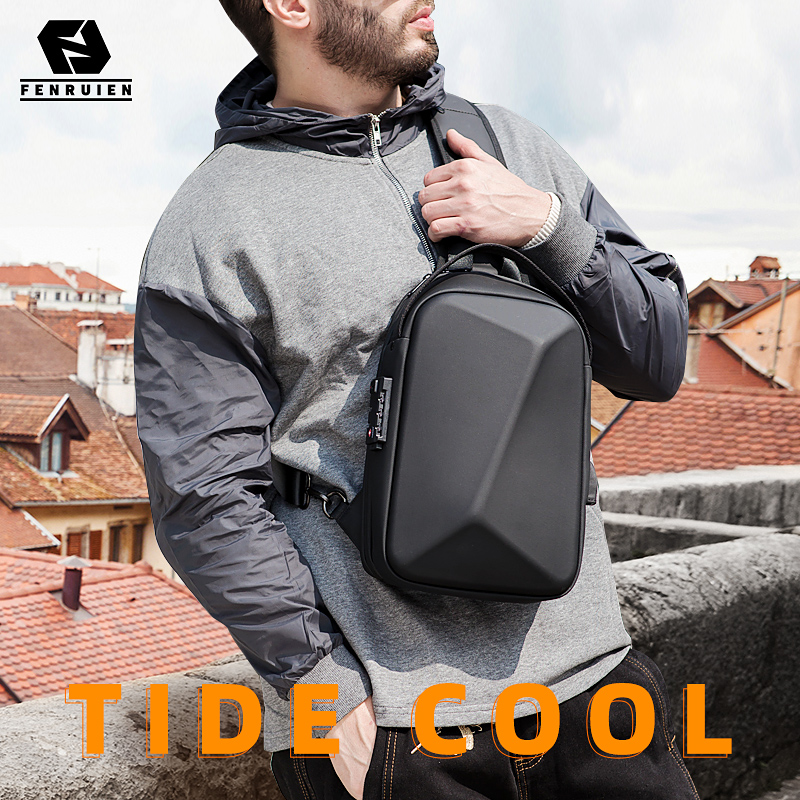 男士胸包新款潮流休闲街头单肩包 梵瑞恩箱包男士包袋