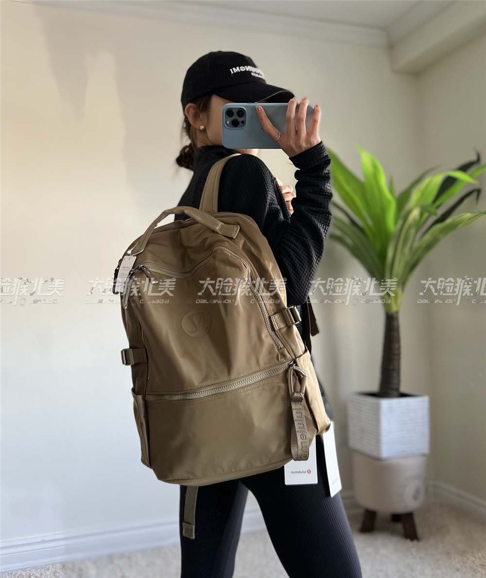 国现lululemon New Crew Backpack 22L瑜伽运动防水双肩背包男女 - 图0