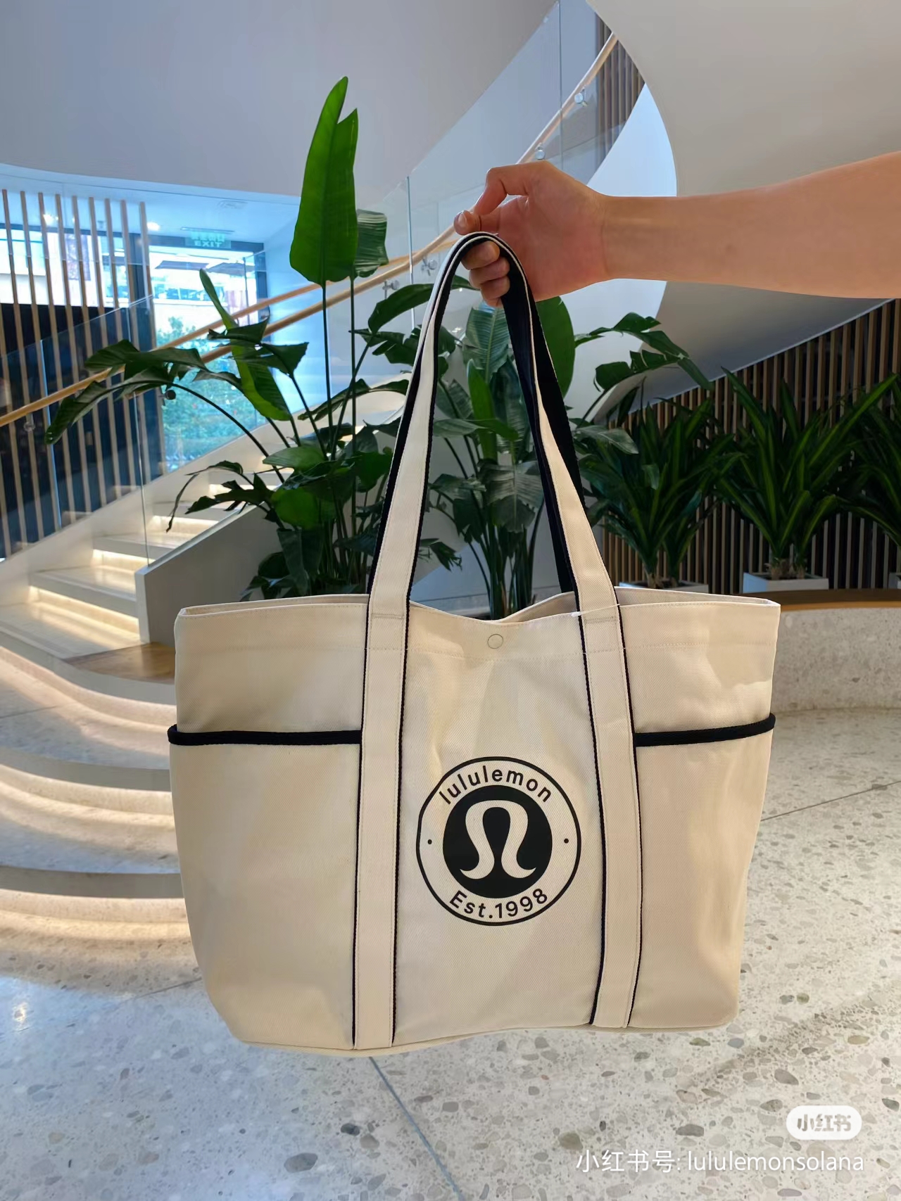 国现Lululemon Daily Multi-Pocket Canvas Tote 瑜伽帆布包 合辑 - 图2