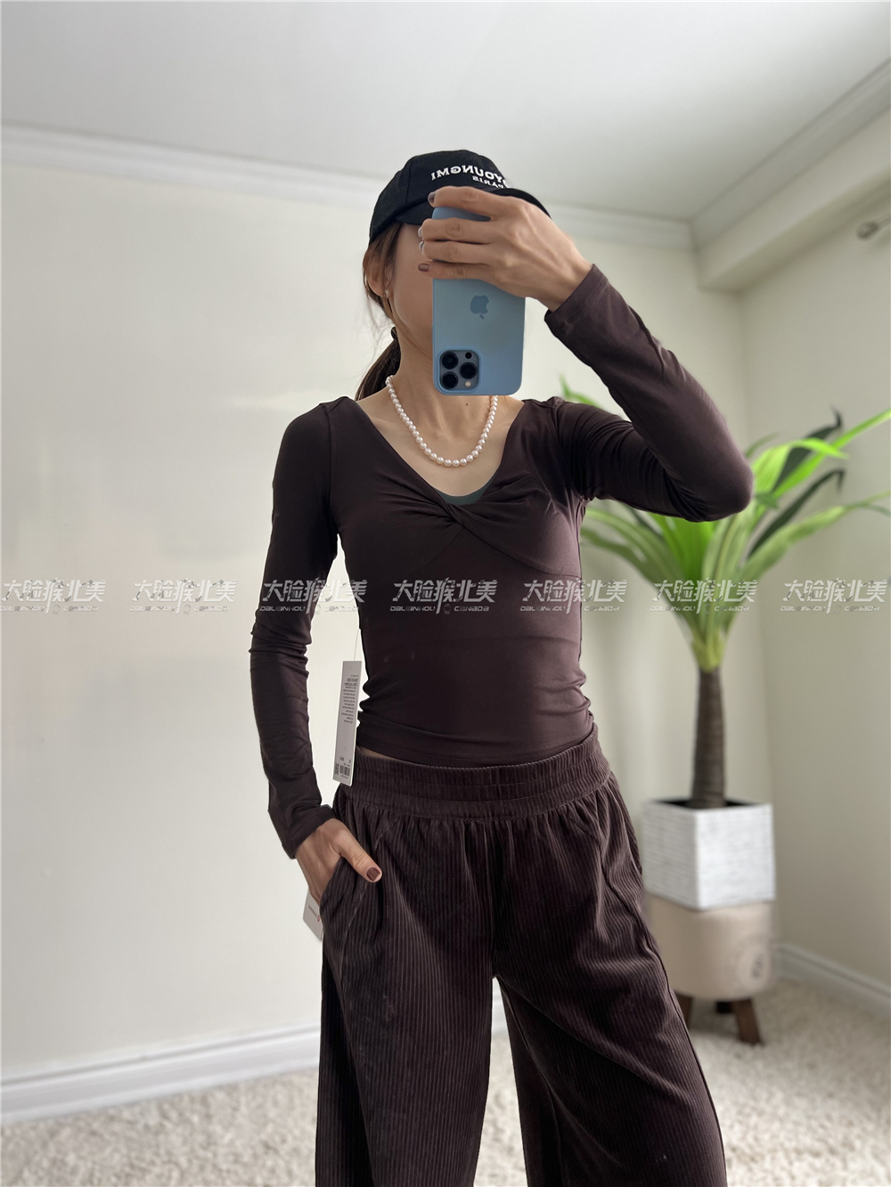 国现Lululemon Modal-Silk Blend V-Neck LS长袖/Tie Front YogaT - 图3